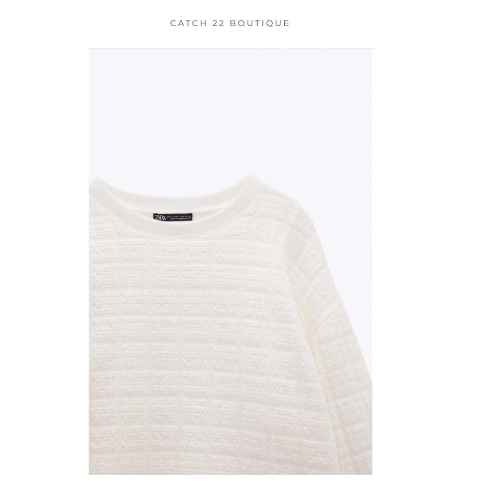 ZARA Quilted Sweater SZ S